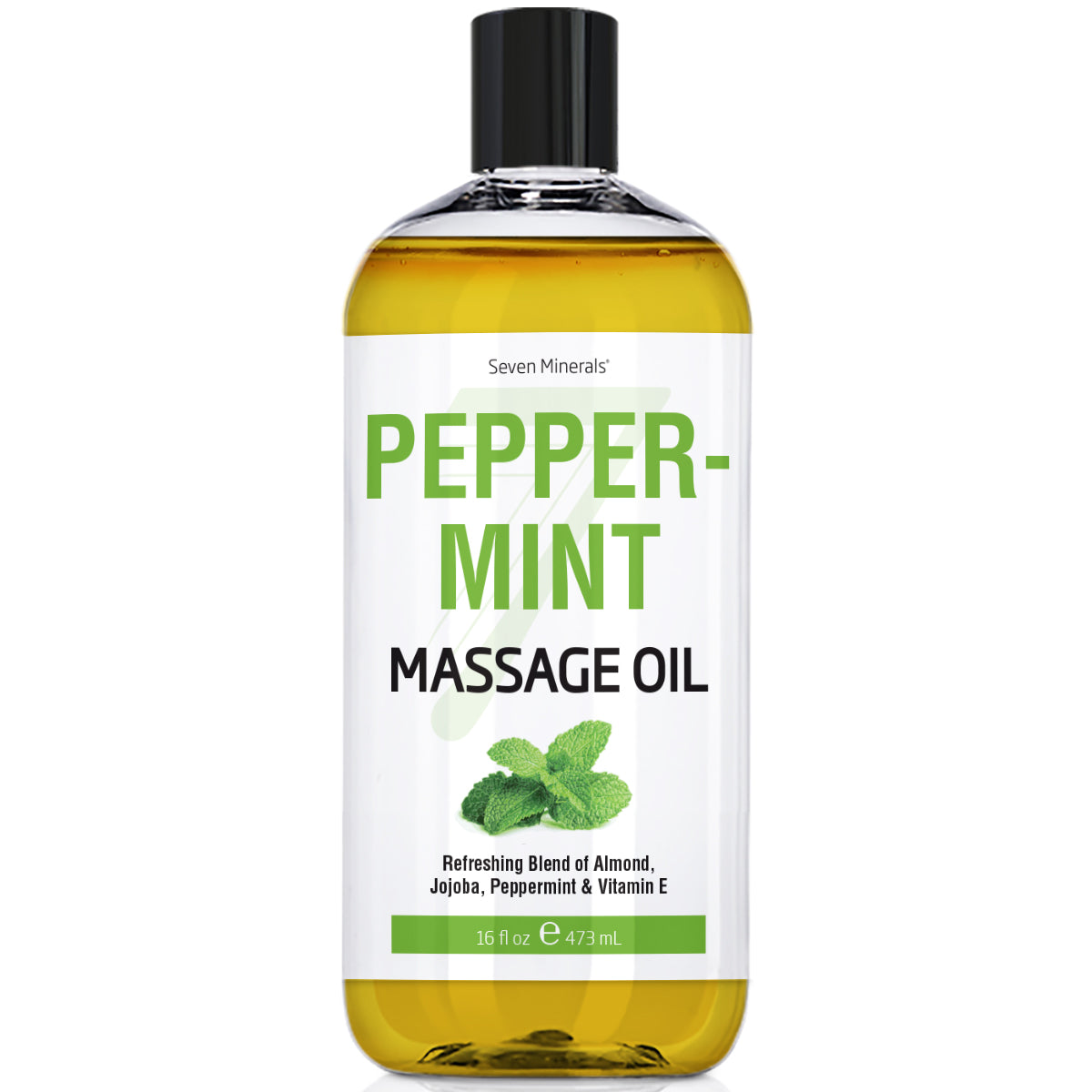 New Peppermint Massage Oil for Massage Therapy - Big 16oz Bottle - Ideal for Professional or at-Home Body Massage. Soothing Natural Blend of Almond, Jojoba, Peppermint, & Vitamin E