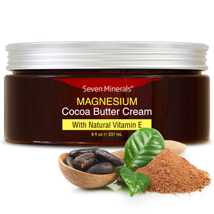 NEW Magnesium Cream with Organic Cocoa Butter and Natural Vitamin E, 8oz