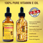 Ultra Pure Vitamin E Oil - Full-Spectrum D-Alpha Tocopherol, 4 Fl Oz