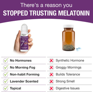 Why the lavender magnesium roll-on beats melatonin — no hormones, non-habit forming, lavender scented