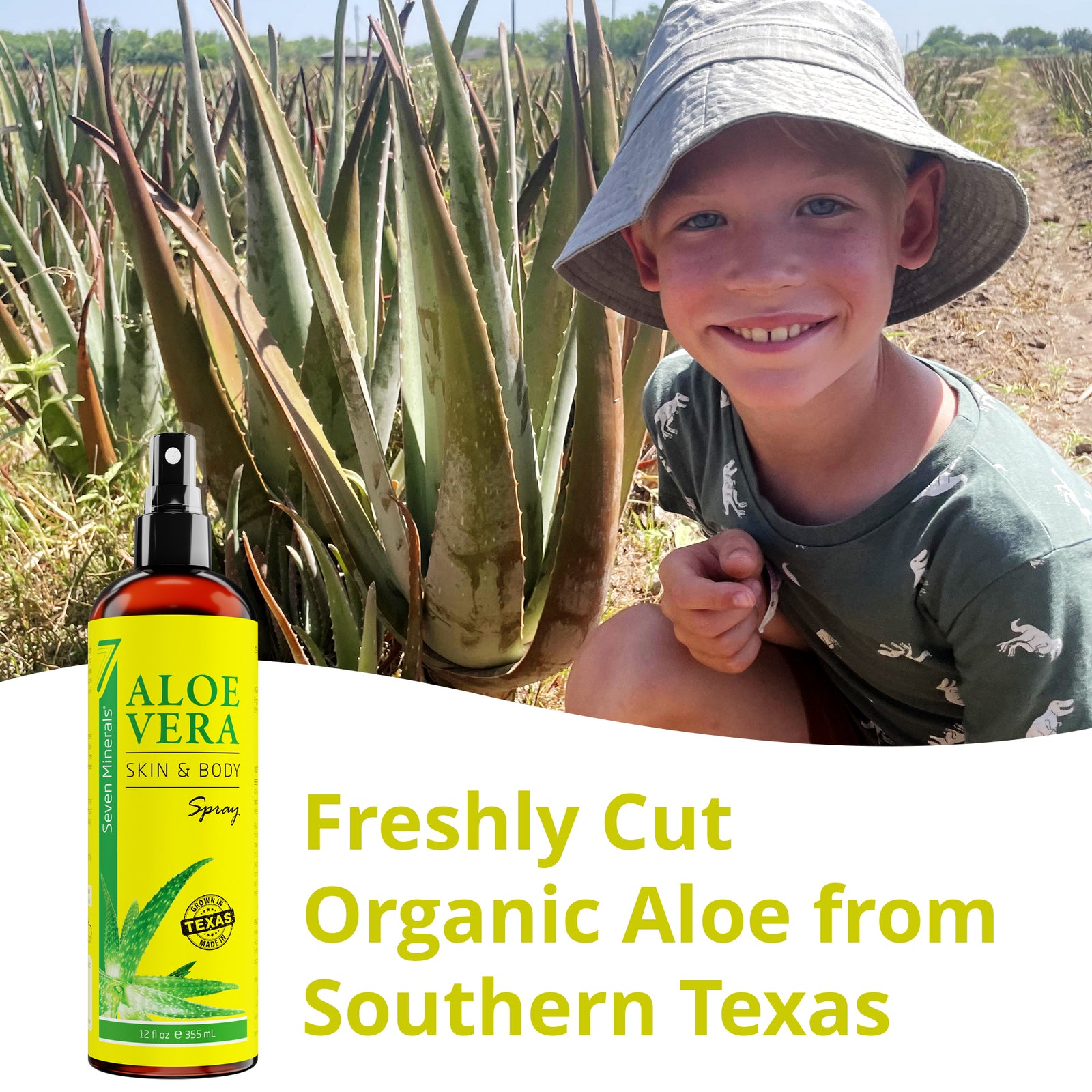 Aloe Vera SPRAY for Face, Skin & Hair - 99% ORGANIC, 12 Oz