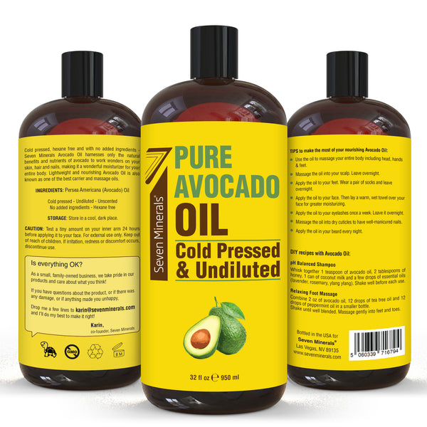 NEW Cold Pressed Avocado Oil (Shipping Within USA only) - Seven Minerals NEW Cold Pressed Avocado Oil (Shipping Within USA only) - Seven Minerals