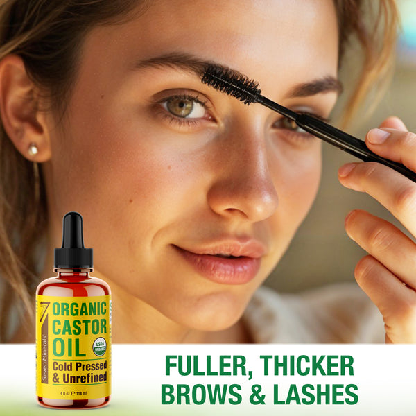 USDA Castor Oil 4oz with Eyebrow Kit - Seven Minerals