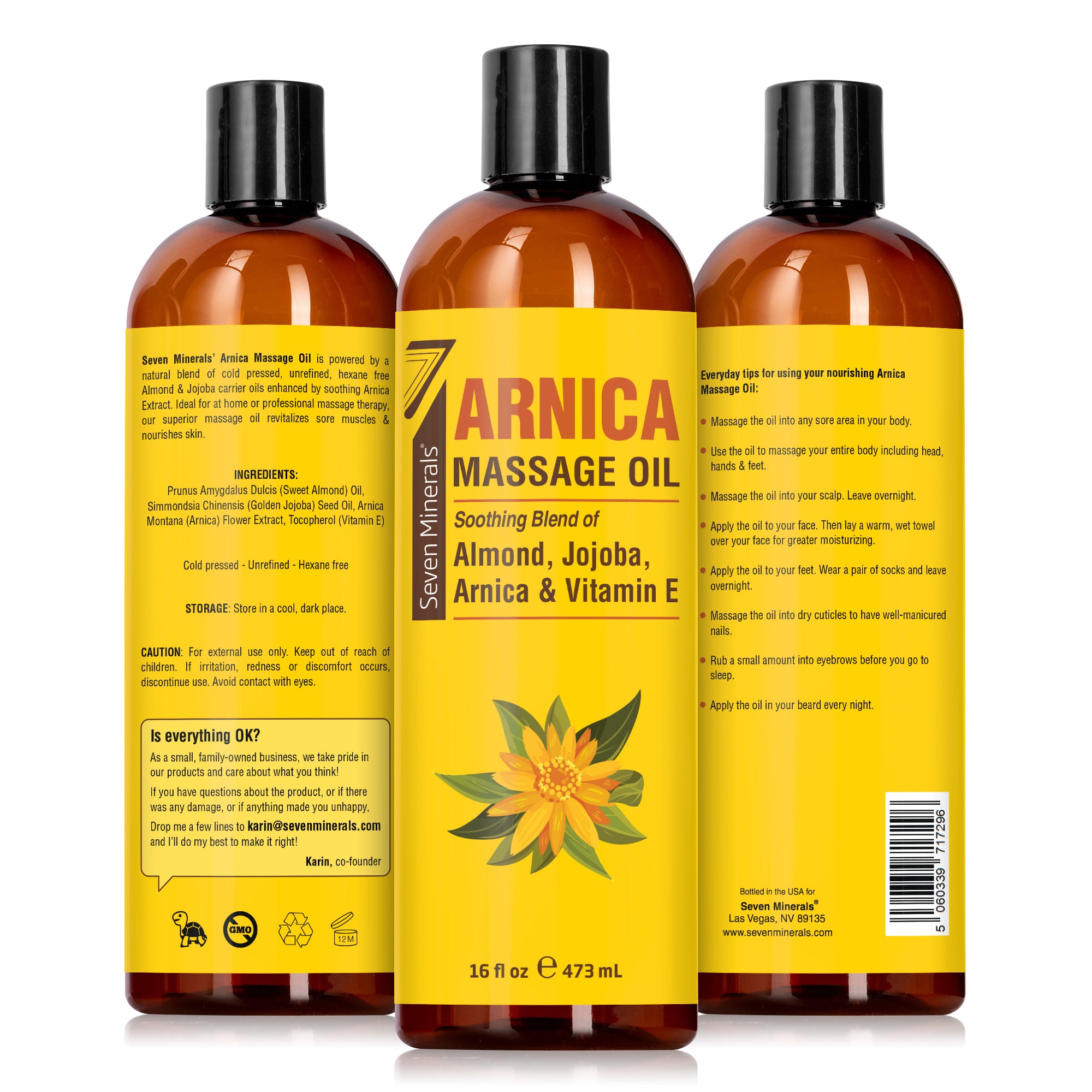 Massage Oil Arnica 16oz