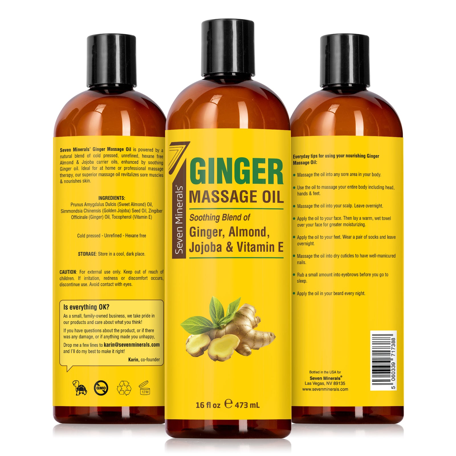 Massage Oil Ginger 16oz