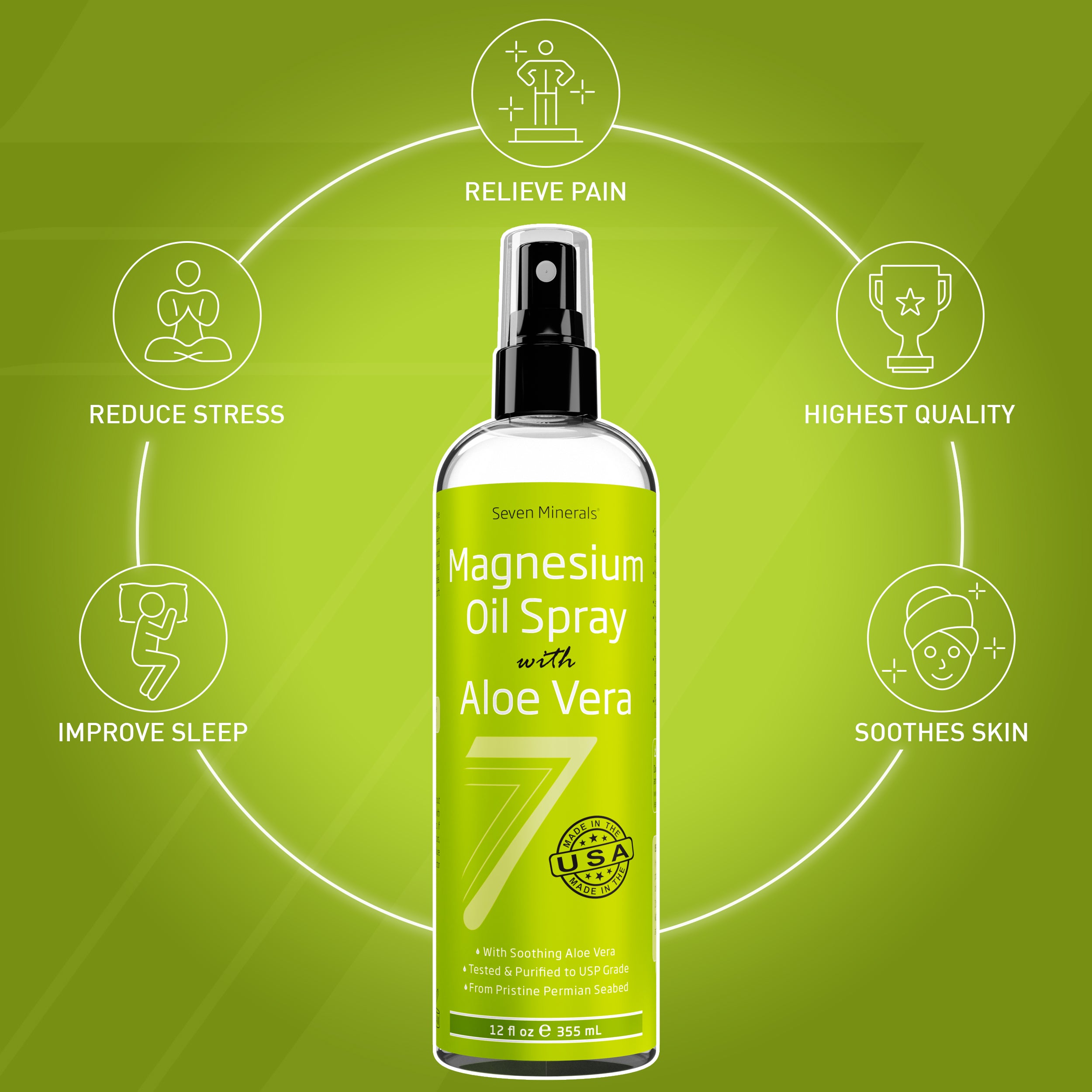 Magnesium Oil with Aloe Vera, BIG 12 Oz