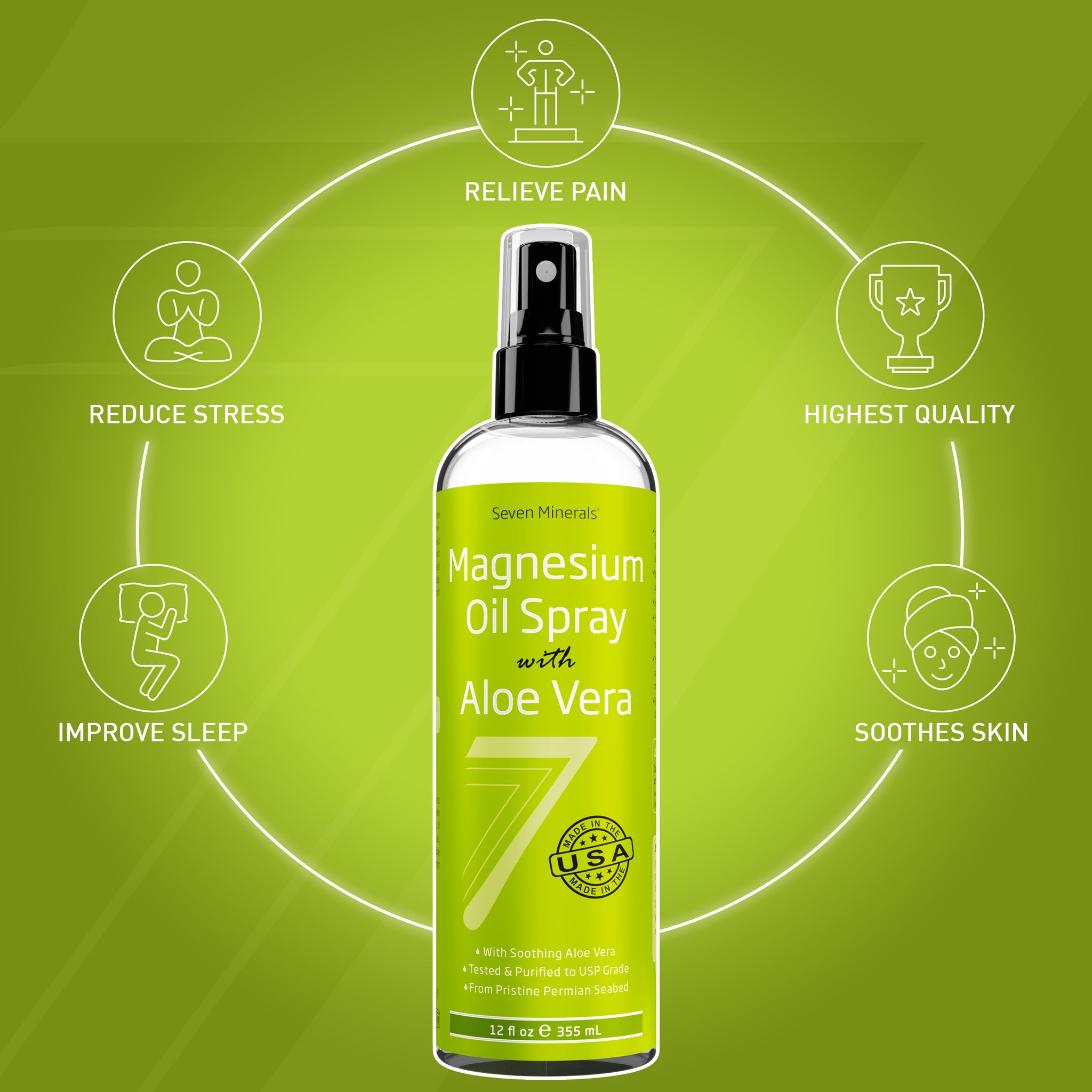 Magnesium Oil with Aloe Vera, BIG 12 Oz