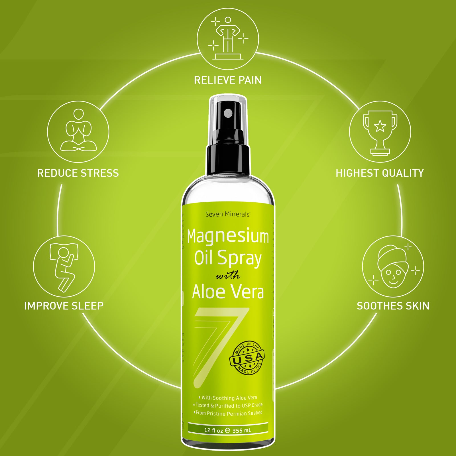 Magnesium Oil with Aloe Vera, BIG 12 Oz