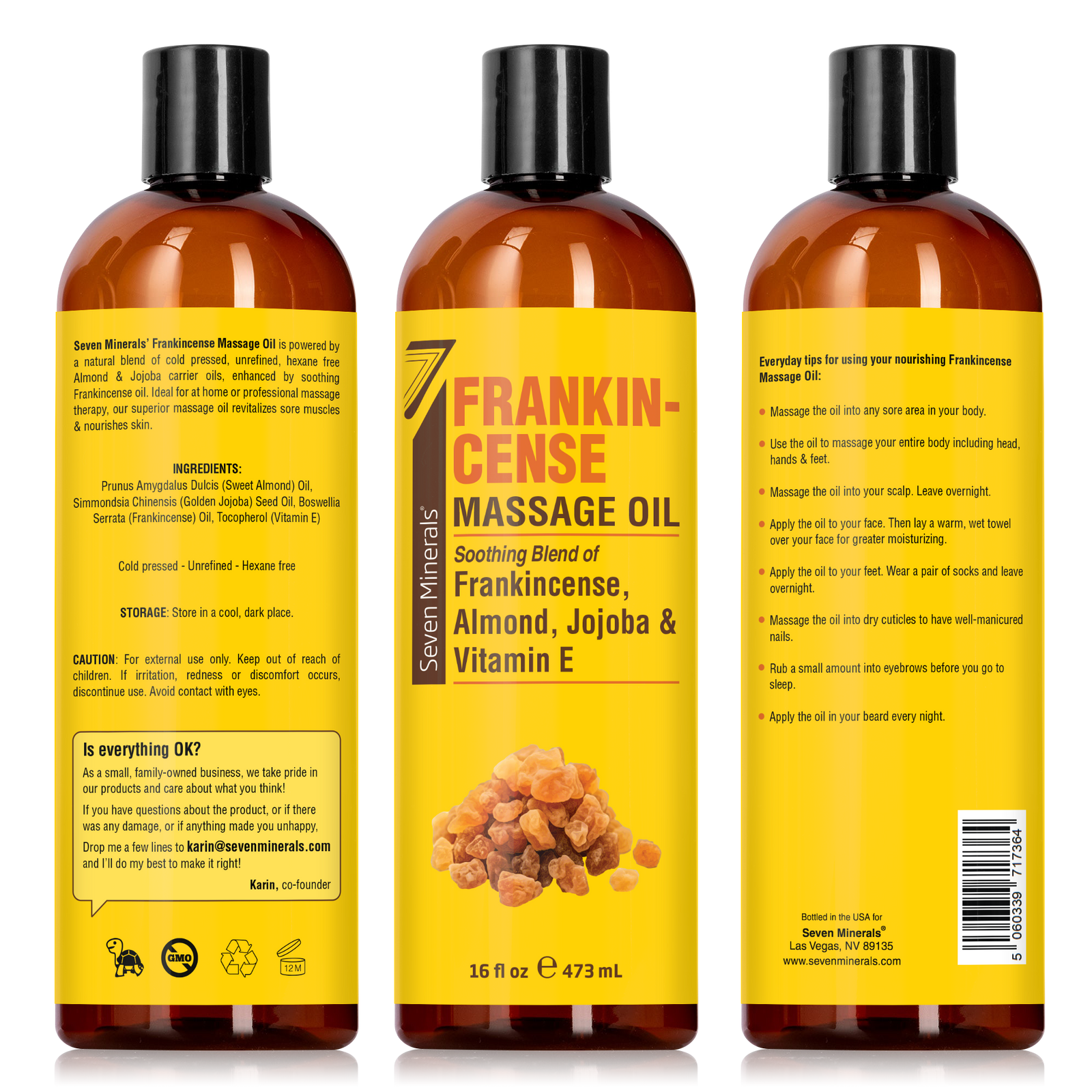 Massage Oil Frankincense 16oz