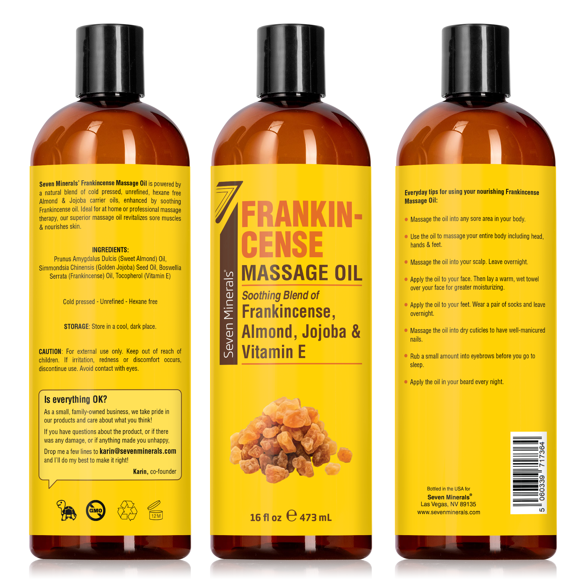 Massage Oil Frankincense 16oz