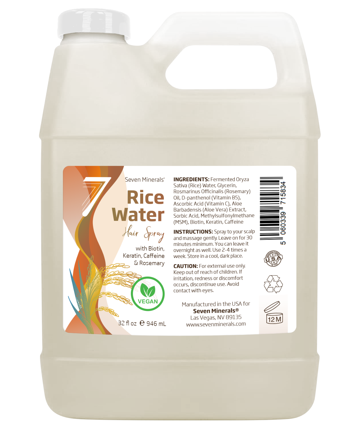 Rice Water Spray 4oz Biotin