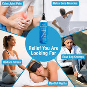 Seven Minerals USP Grade Magnesium Oil spray bottle for muscle relief, cramps, sleep, stress relief and relaxation.