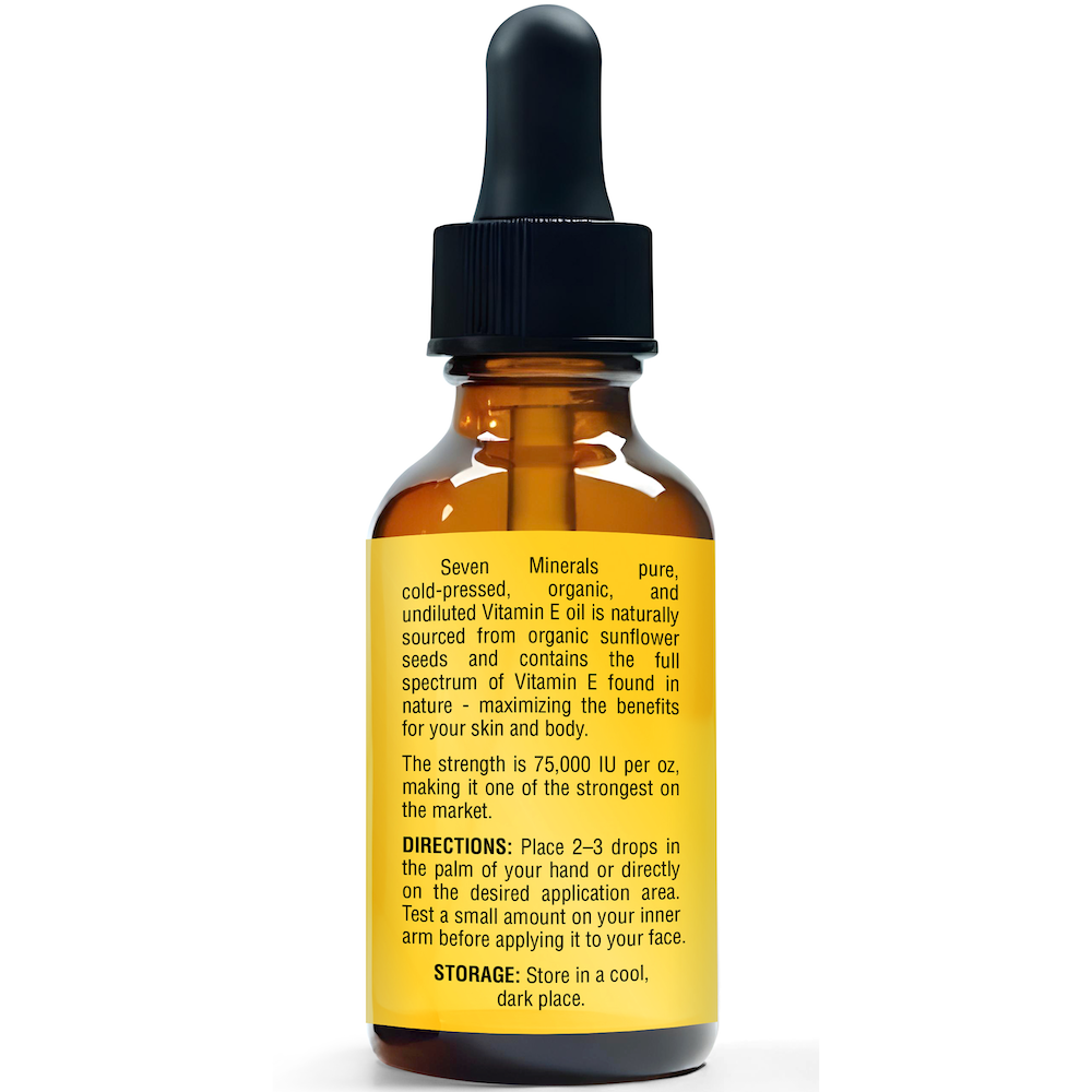 Ultra Pure Vitamin E Oil - 1 oz Pack of 2 | 75,000 IU Full-Spectrum D-Alpha Tocopherol for Skin & Hair | Seven Minerals Ultra Pure Vitamin E Oil - 1 oz Pack of 2 | 75,000 IU Full-Spectrum D-Alpha Tocopherol for Skin & Hair | Seven Minerals