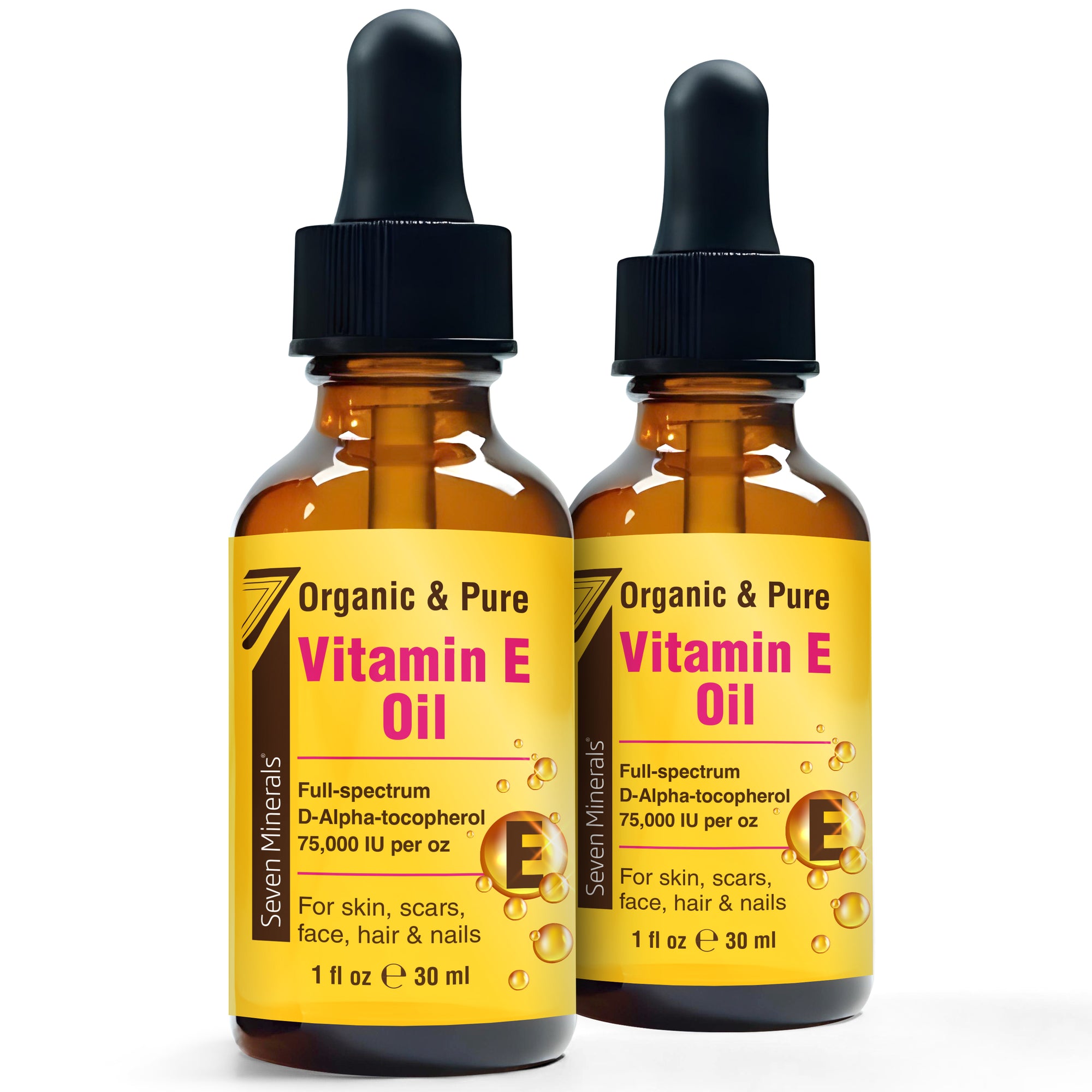 Ultra Pure Vitamin E Oil - 1 oz Pack of 3 | 75,000 IU Full-Spectrum D-Alpha Tocopherol for Skin & Hair | Seven Minerals Ultra Pure Vitamin E Oil - 1 oz Pack of 3 | 75,000 IU Full-Spectrum D-Alpha Tocopherol for Skin & Hair | Seven Minerals