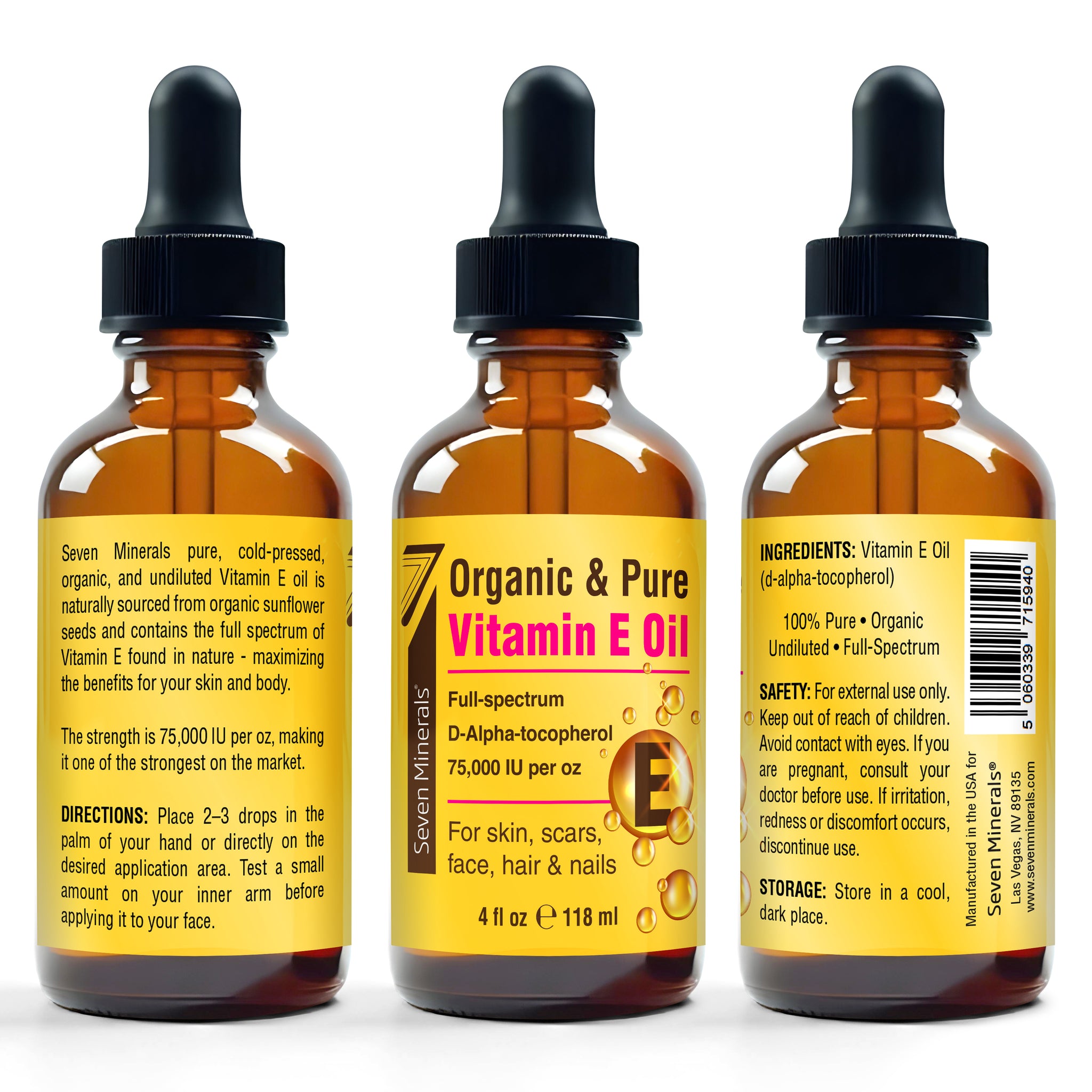 Ultra Pure Vitamin E Oil - Full-Spectrum D-Alpha Tocopherol, 4 Fl Oz
