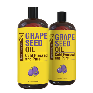 Pure Cold Pressed Grapeseed Oil - Big 32 fl oz Bottle - Non-GMO, Hexane Free, Natural & Lightweight Moisturizer for All Skin Types and Hair - Perfect Carrier Oil for Massage Therapy and Aromatherapy