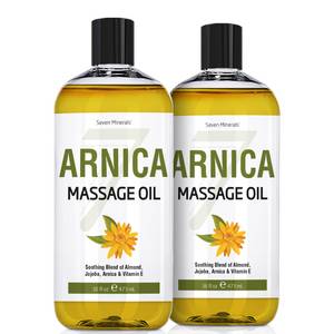 New Arnica Massage Oil for Massage Therapy - Big 16oz Bottle - Ideal for Professional or at-Home Body Massage. Soothing Natural Blend of Almond, Jojoba, Arnica & Vitamin E