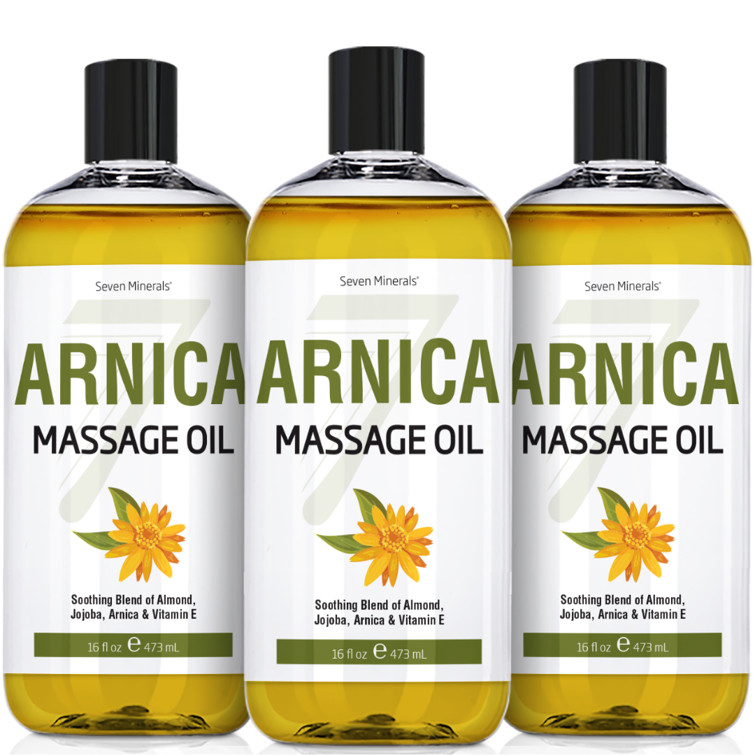 New Arnica Massage Oil for Massage Therapy - Big 16oz Bottle - Ideal for Professional or at-Home Body Massage. Soothing Natural Blend of Almond, Jojoba, Arnica & Vitamin E