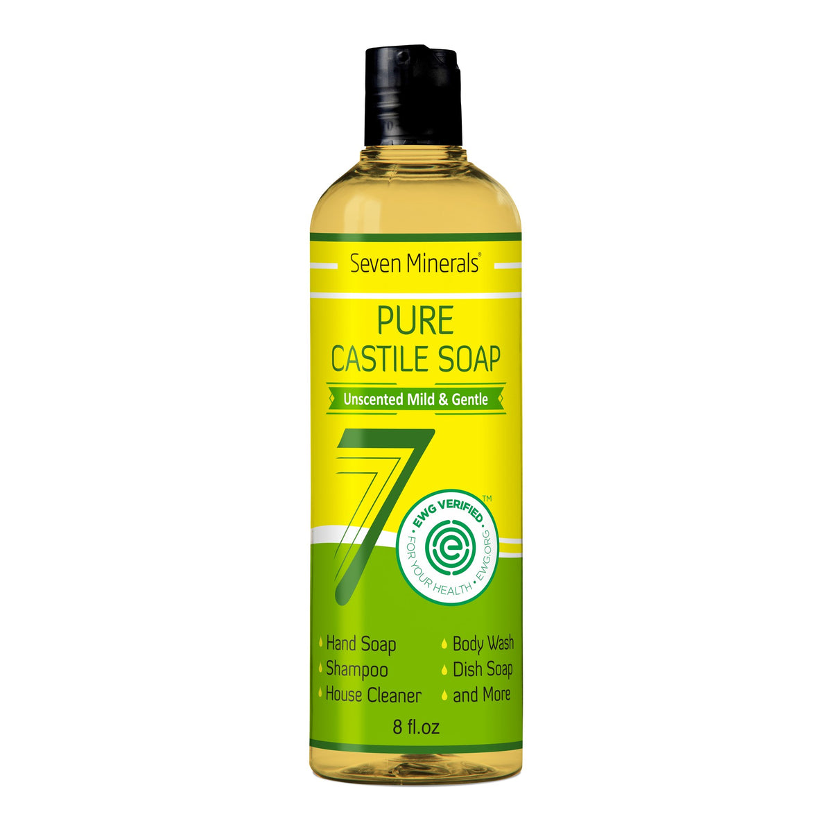 Pure Castile Soap Unscented 8 oz bottle