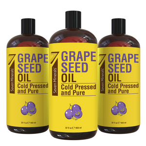 Pure Cold Pressed Grapeseed Oil - Big 32 fl oz Bottle - Non-GMO, Hexane Free, Natural & Lightweight Moisturizer for All Skin Types and Hair - Perfect Carrier Oil for Massage Therapy and Aromatherapy