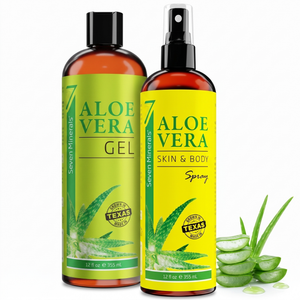 After-Sun Aloe Rescue bundle — Seven Minerals Aloe Vera Gel and Aloe Vera Skin & Body Spray, both 12 fl oz
