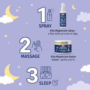 Kids bedtime routine: spray, massage, sleep