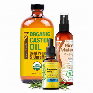 Hair Growth Ritual Kit — USDA Organic Castor Oil, Rosemary Oil, Rice Water Biotin Spray
