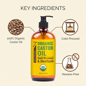 USDA Organic Castor Oil key ingredients: cold-pressed, hexane-free
