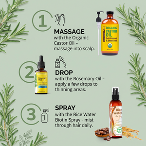Hair growth ritual: massage, drop, spray