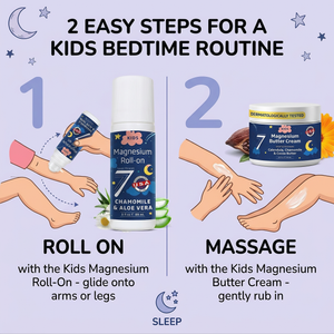 Kids bedtime routine: roll on, massage, sleep