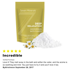 Deep Relaxation Magnesium Bath Flakes — 5-star verified customer review: “Incredible”