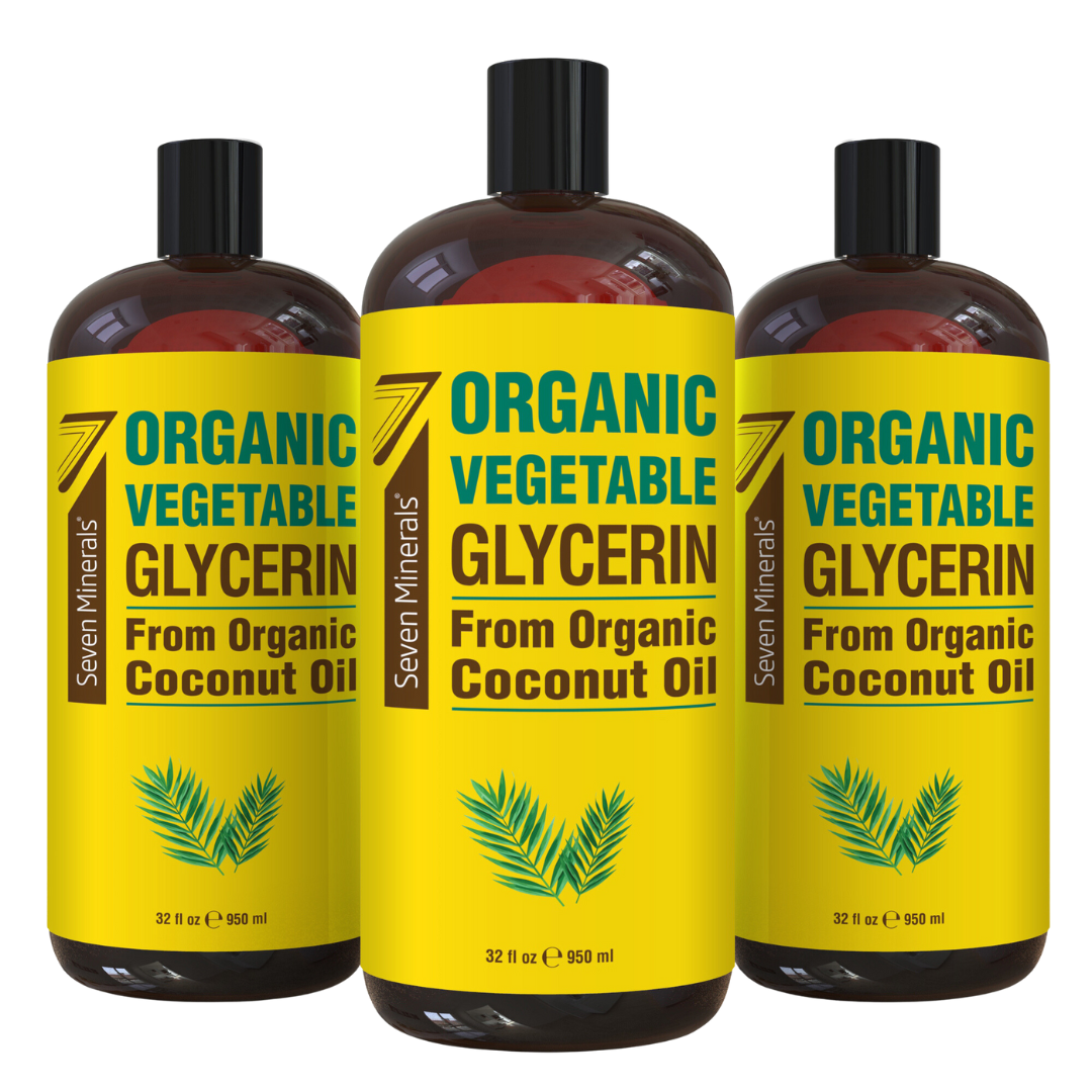 VEGETABLE GLYCERIN Organic Cold Pressed Unrefined, 100% Natural Available  in Bulk, Carrier for Essential Oils, Face, Skin, Hair Moisturizer, Soap  Making