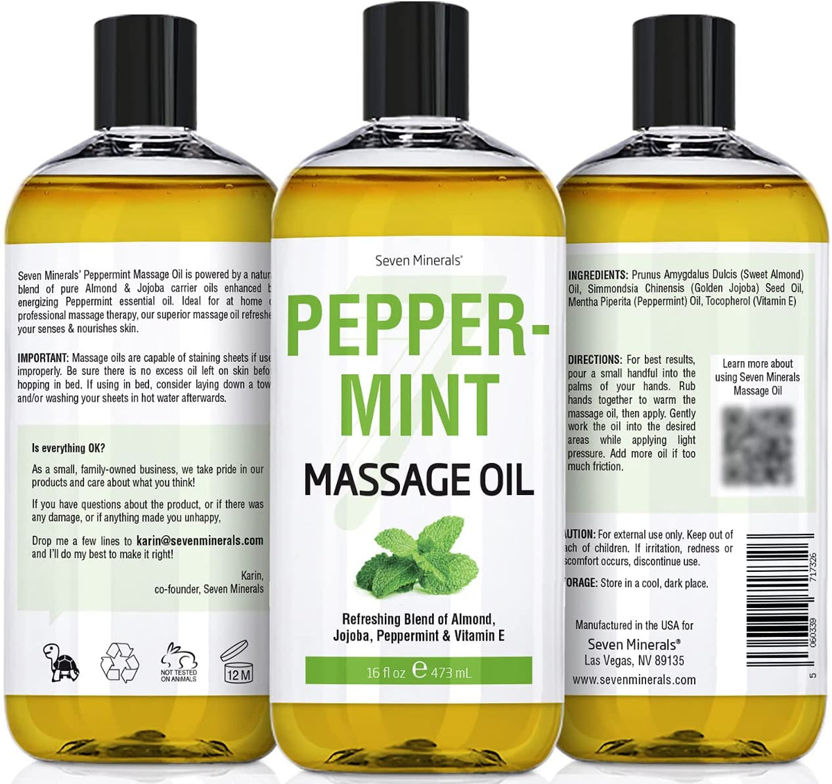 New Peppermint Massage Oil for Massage Therapy Big 16oz Bottle Ide