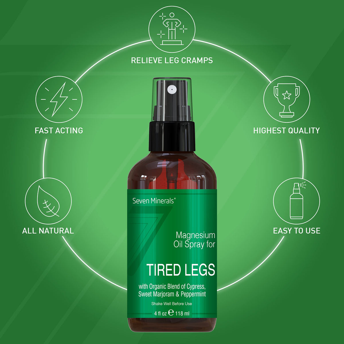 Magneisum Tired Legs Spray 4oz