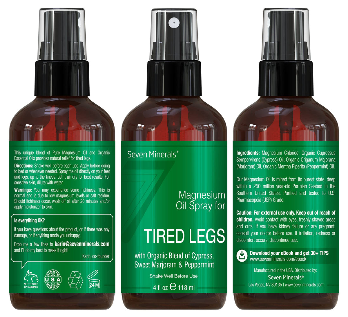 Magneisum Tired Legs Spray 4oz