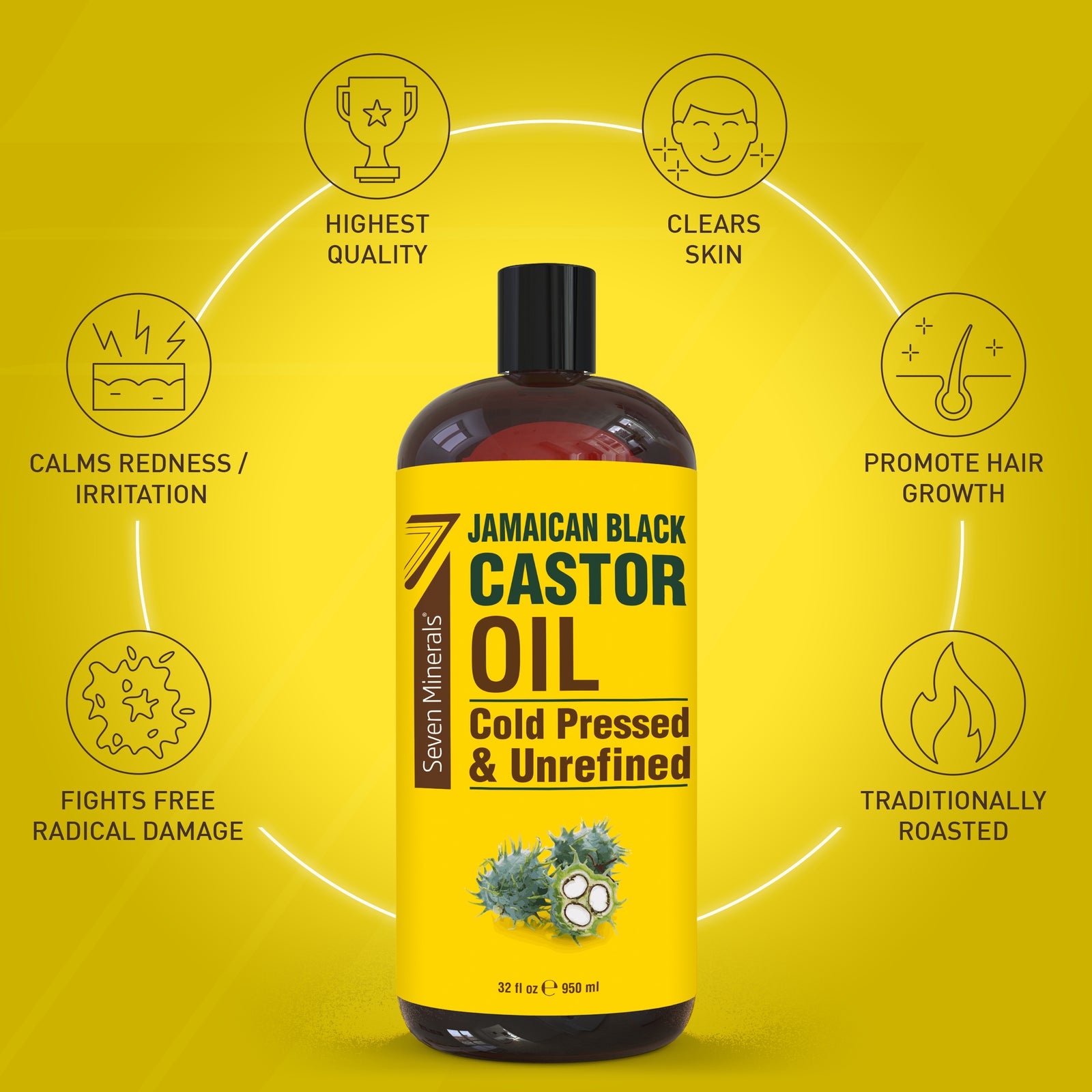 Pure Jamaican Black Castor Oil (Shipping Within USA only)