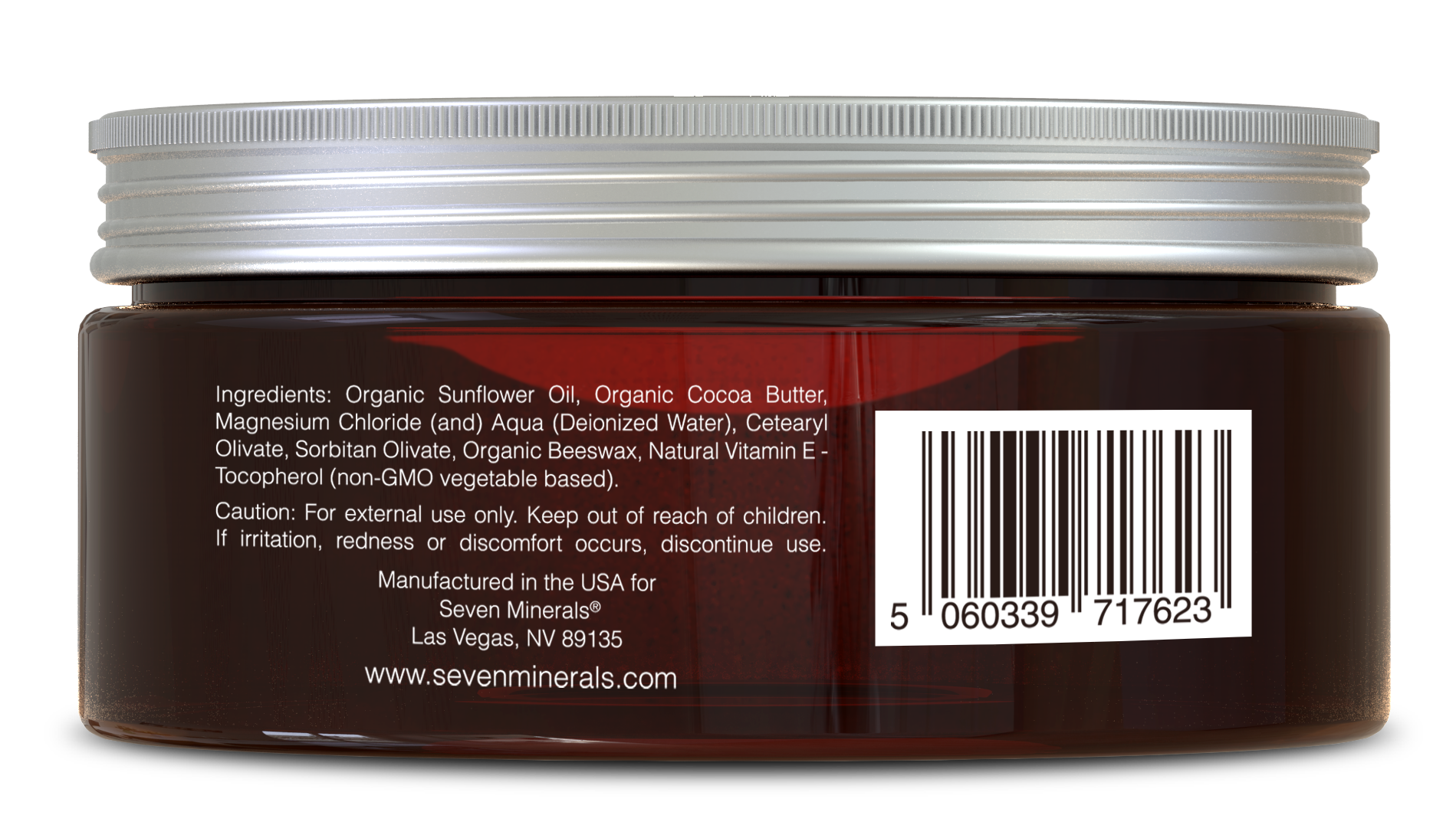 NEW Magnesium Cream with Organic Cocoa Butter and Natural Vitamin E, 8oz