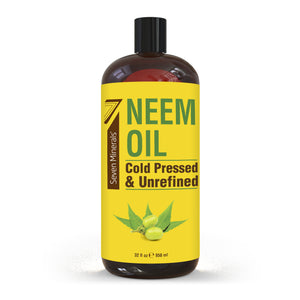 Pure Cold Pressed Neem Oil - Big 32 fl oz Bottle - Non-GMO, Hexane Free, 100% Pure Neem Oil for Plants Spray, Skincare, & Haircare. Treats Dry Skin, Wrinkles, & Promotes Healthy Hair Growth