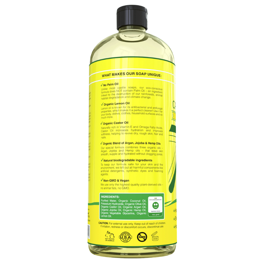 pure castile soap lemon back