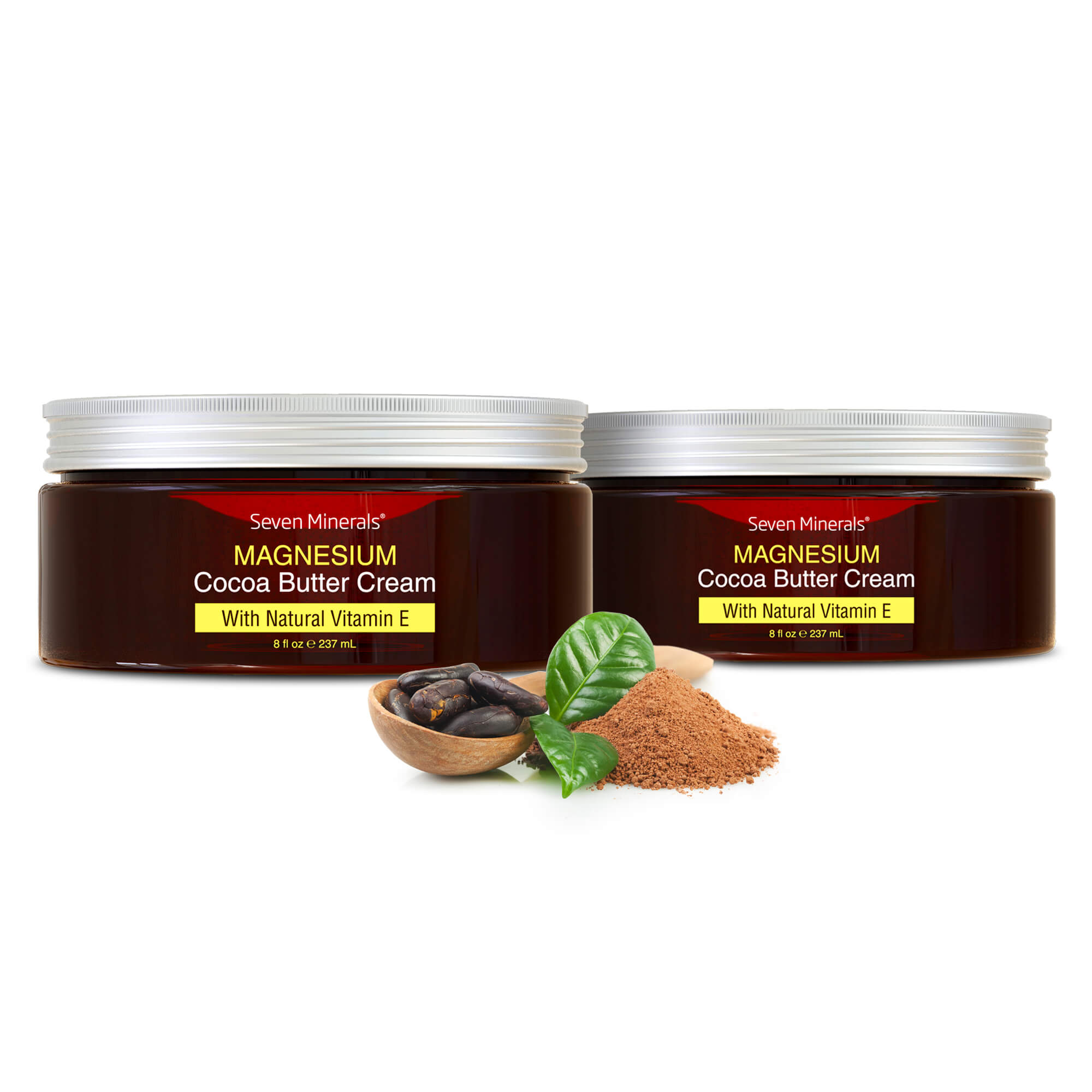 NEW Magnesium Cream with Organic Cocoa Butter and Natural Vitamin E, 8oz