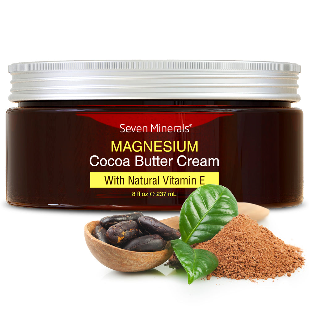 Magnesium Cream with Organic Cocoa Butter and Natural Vitamin E, 8oz