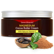 Magnesium Cream with Organic Cocoa Butter and Natural Vitamin E, 8oz
