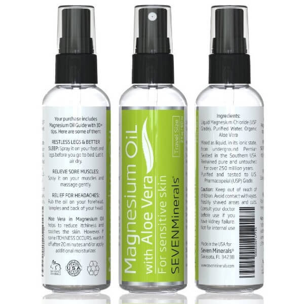 Magnesium Oil with Aloe Vera Travel trio